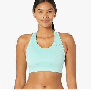 Reebok Teal Running Sports Bra Compression Racerback and Supportive Band